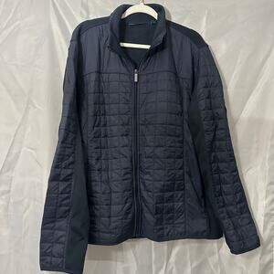Perry Ellis Men’s Quilted Zip Jacket Navy Blue XXL
